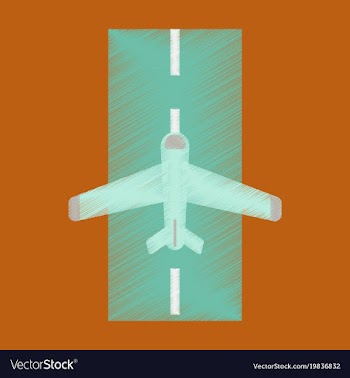 Flat icon in shading style airplane runway vector image