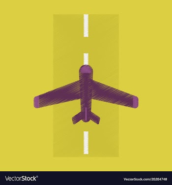 Flat icon in shading style airplane runway vector image