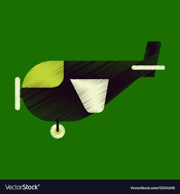 Flat icon in shading style airplane with propeller vector image