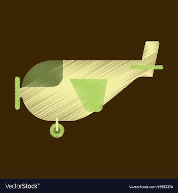Flat icon in shading style airplane with propeller vector image