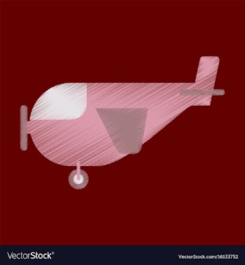 Flat icon in shading style airplane with propeller vector image