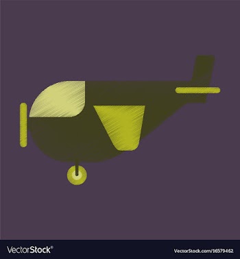 Flat icon in shading style airplane with propeller vector image
