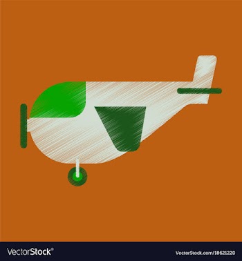 Flat icon in shading style airplane with propeller vector image