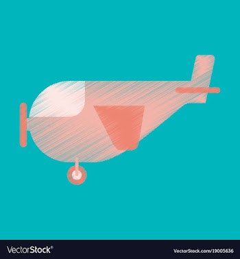 Flat icon in shading style airplane with propeller vector image