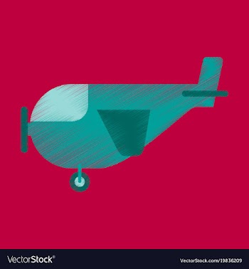 Flat icon in shading style airplane with propeller vector image