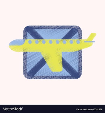 Flat icon in shading style airplanes flight banned vector image