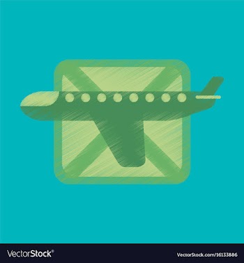 Flat icon in shading style airplanes flight banned vector image