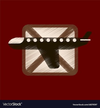 Flat icon in shading style airplanes flight banned vector image