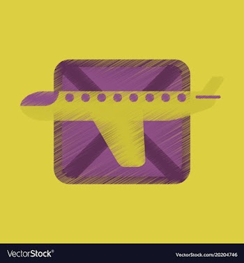 Flat icon in shading style airplanes flight banned vector image