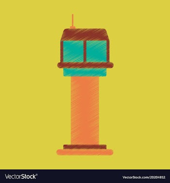 Flat icon in shading style airport control tower vector image