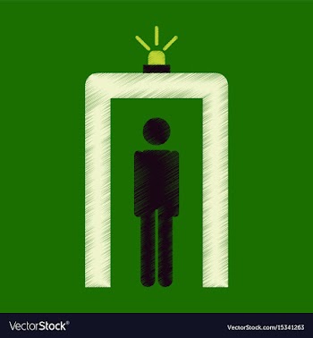 Flat icon in shading style airport people scanner vector image