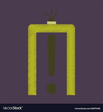Flat icon in shading style airport people scanner vector image