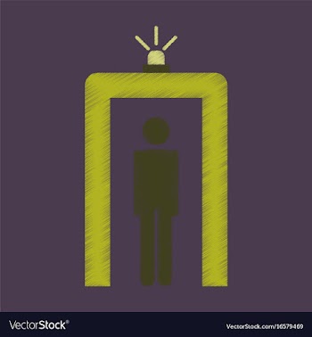Flat icon in shading style airport people scanner vector image