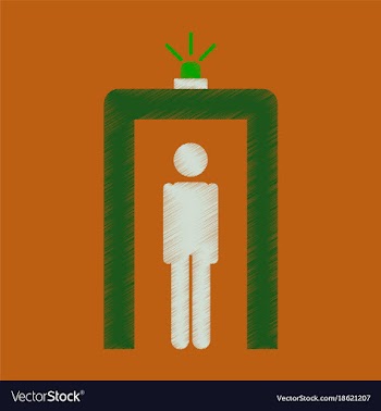 Flat icon in shading style airport people scanner vector image