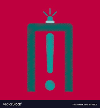 Flat icon in shading style airport people scanner vector image