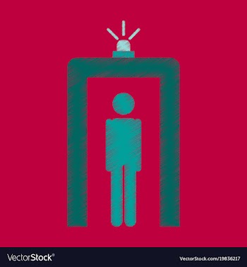 Flat icon in shading style airport people scanner vector image