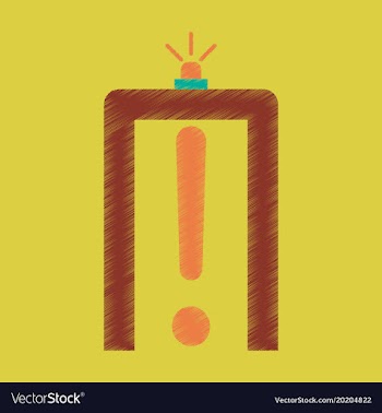 Flat icon in shading style airport people scanner vector image