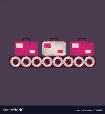 Flat icon in shading style baggage claim vector image
