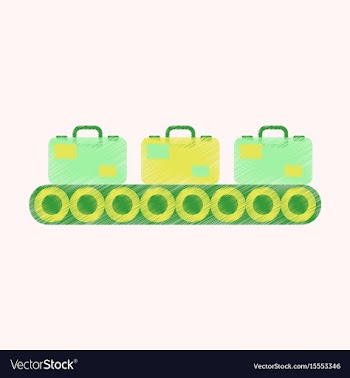 Flat icon in shading style baggage claim vector image