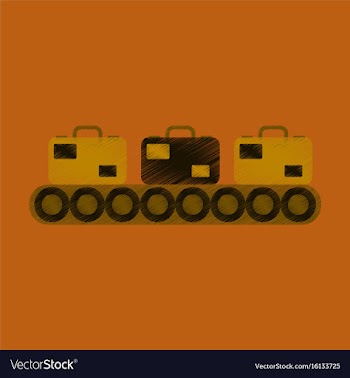 Flat icon in shading style baggage claim vector image