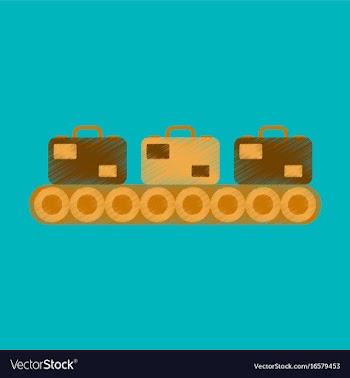 Flat icon in shading style baggage claim vector image