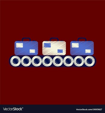 Flat icon in shading style baggage claim vector image