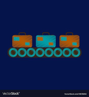 Flat icon in shading style baggage claim vector image