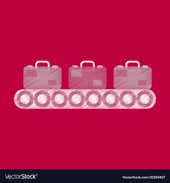 Flat icon in shading style baggage claim vector image