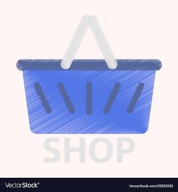 Flat icon in shading style basket shop vector image