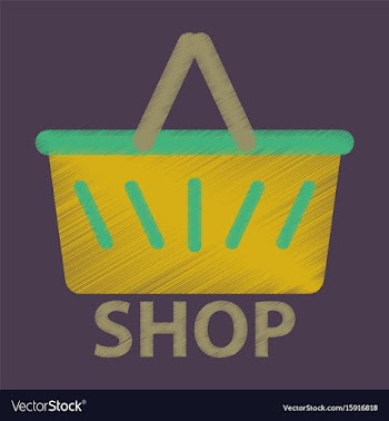 Flat icon in shading style basket shop vector image