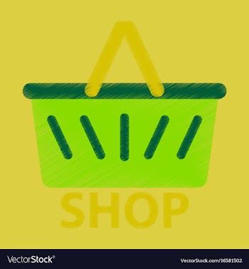 Flat icon in shading style basket shop vector image