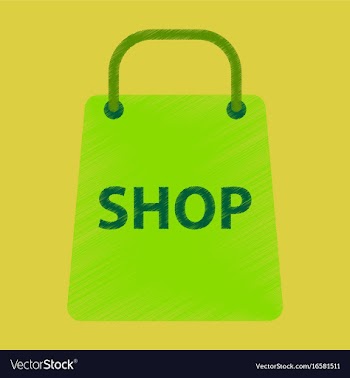 Flat icon in shading style basket shop vector image