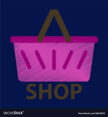Flat icon in shading style basket shop vector image