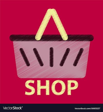 Flat icon in shading style basket shop vector image