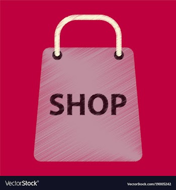 Flat icon in shading style basket shop vector image