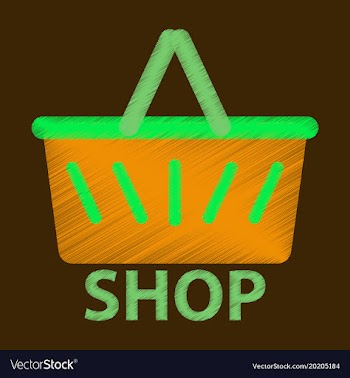 Flat icon in shading style basket shop vector image
