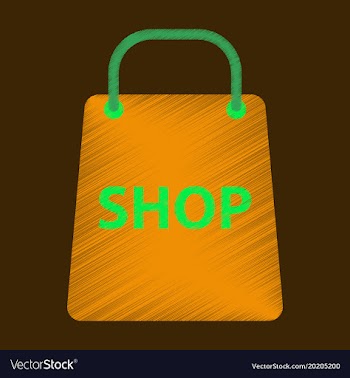 Flat icon in shading style basket shop vector image