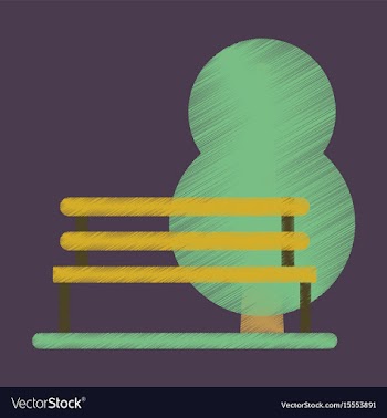 Flat icon in shading style bench in park vector image
