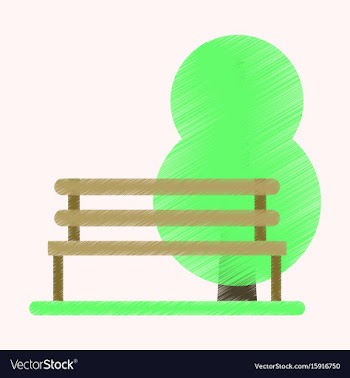 Flat icon in shading style bench in park vector image