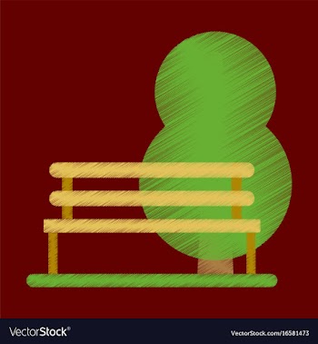 Flat icon in shading style bench in park vector image