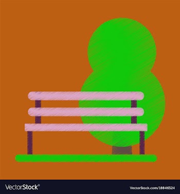 Flat icon in shading style bench in park vector image
