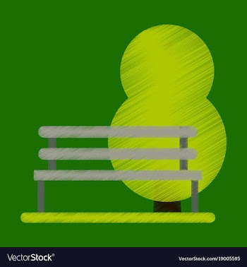 Flat icon in shading style bench in park vector image
