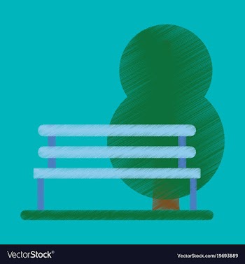 Flat icon in shading style bench in park vector image