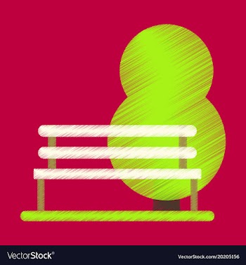 Flat icon in shading style bench in park vector image