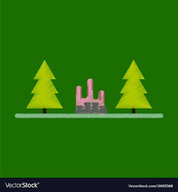 Flat icon in shading style bonfire in forest vector image