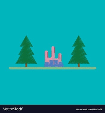 Flat icon in shading style bonfire in forest vector image