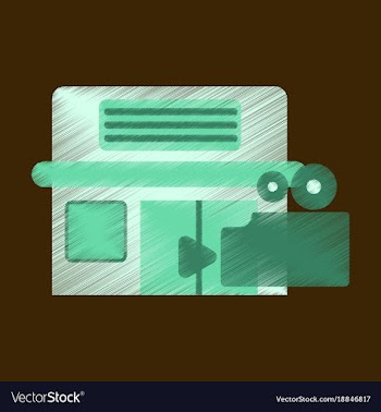 Flat icon in shading style building cinema camera vector image