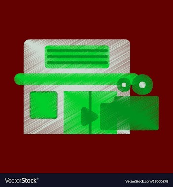 Flat icon in shading style building cinema camera vector image