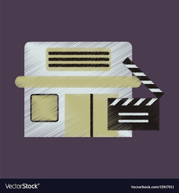 Flat icon in shading style building cinema vector image