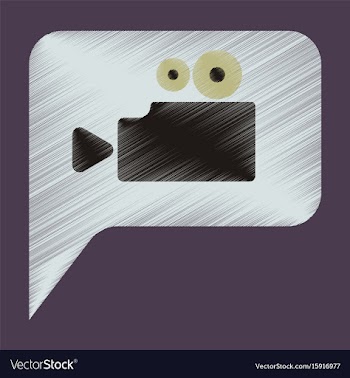 Flat icon in shading style cinema camera vector image